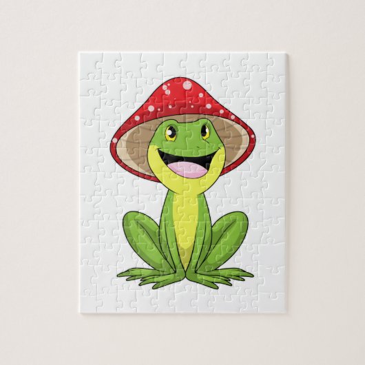Frosch mit Pilz Puzzle (Vertikal)