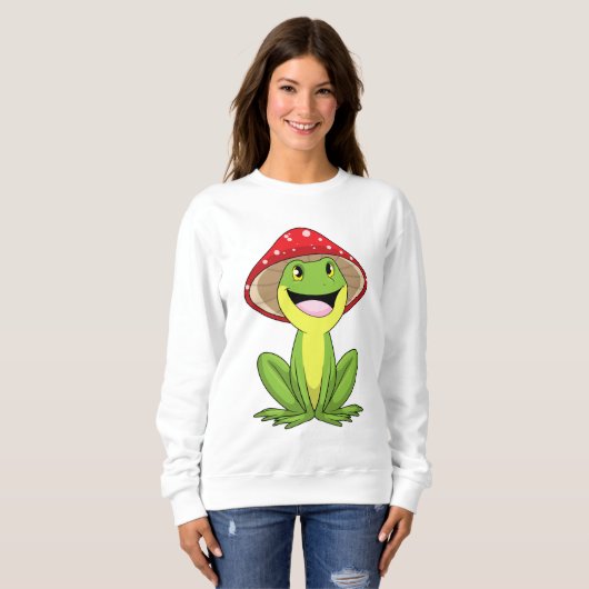 Frosch mit Pilz Sweatshirt (Vorne ganz)