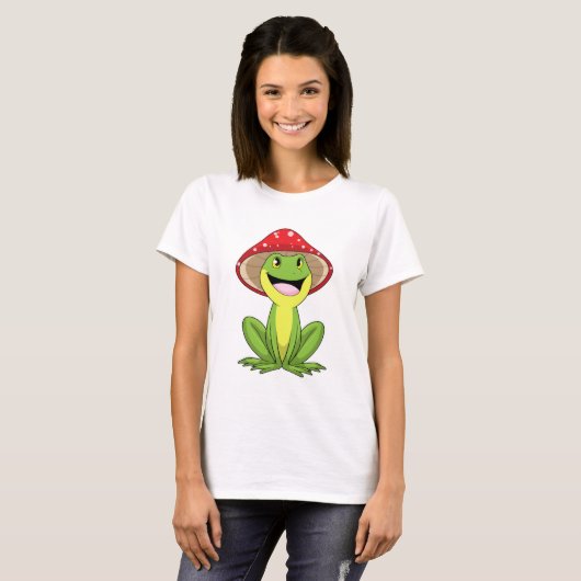 Frosch mit Pilz T-Shirt (Vorne ganz)