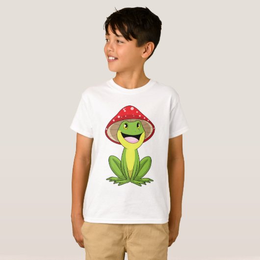 Frosch mit Pilz T-Shirt (Vorne ganz)