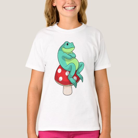 Frosch mit Pilz T-Shirt (Vorderseite)