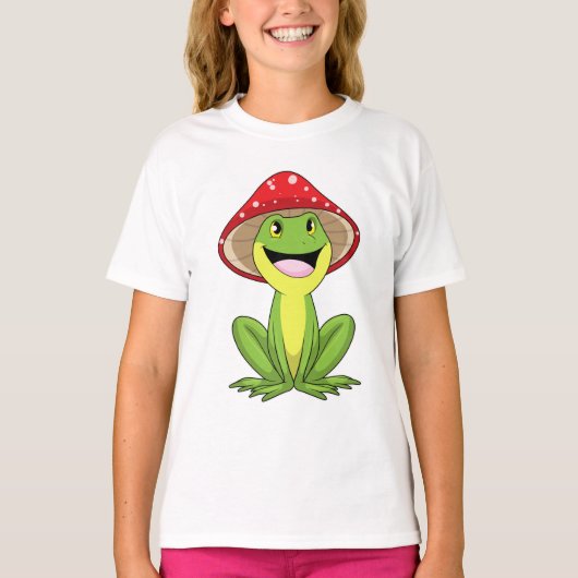 Frosch mit Pilz T-Shirt (Vorderseite)