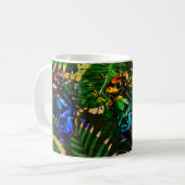 Frosch mit Pilzcotattcore Handgezeichneter Stil Kaffeetasse (Vorderseite Links)