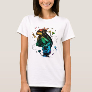 Frosch mit Pilzcotattcore Handgezeichneter Stil T-Shirt