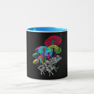 Frosch mit Pilzen im Neon Style Tasse