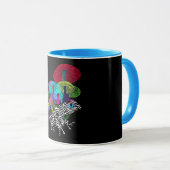 Frosch mit Pilzen im Neon Style Tasse (VorderseiteRechts)