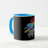 Frosch mit Pilzen im Neon Style Tasse (Vorderseite Links)
