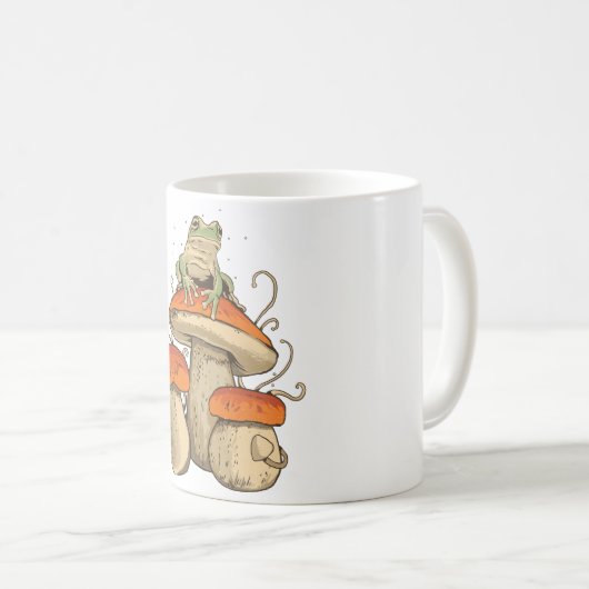 Frosch mit Pilzen Kaffeetasse (VorderseiteRechts)