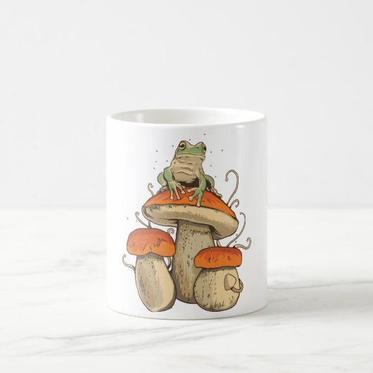 Frosch mit Pilzen Kaffeetasse (Mittel)