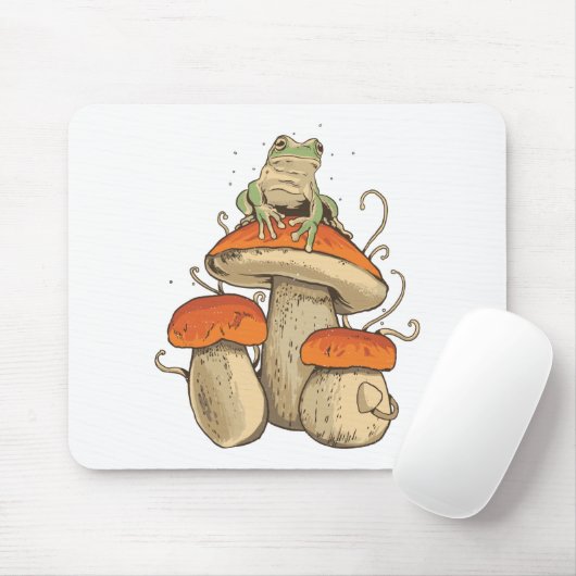 Frosch mit Pilzen Mousepad (Mit Mouse)