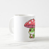 Frosch mit Pilzschirm Kaffeetasse (Vorderseite Links)