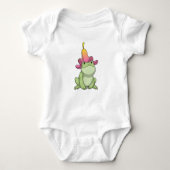 Frosch mit Plumeria Baby Strampler (Vorderseite)