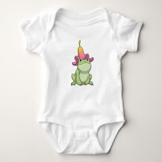 Frosch mit Plumeria Baby Strampler (Vorderseite)