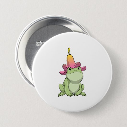 Frosch mit Plumeria Button (Vorne & Hinten)