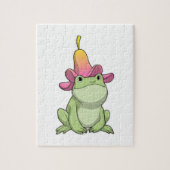 Frosch mit Plumeria Puzzle (Vertikal)