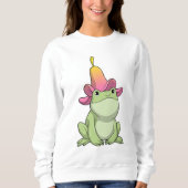 Frosch mit Plumeria Sweatshirt (Vorderseite)