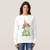 Frosch mit Plumeria Sweatshirt (Vorne ganz)