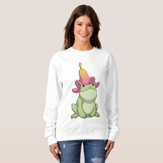 Frosch mit Plumeria Sweatshirt (Vorne ganz)