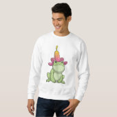 Frosch mit Plumeria Sweatshirt (Vorne ganz)