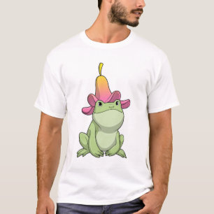 Frosch mit Plumeria T-Shirt