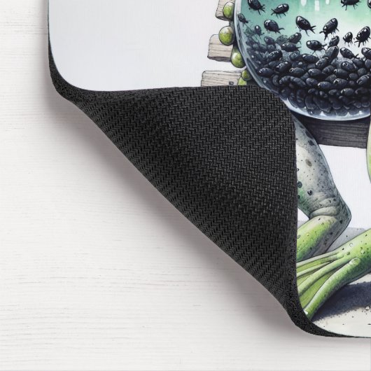 Frosch mit Polywogen in Fischschüssel Mousepad (Ecke)