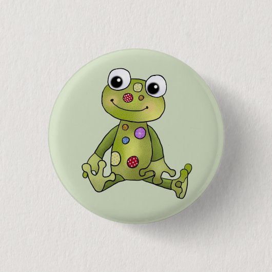 Frosch mit Punkten Button (Vorderseite)