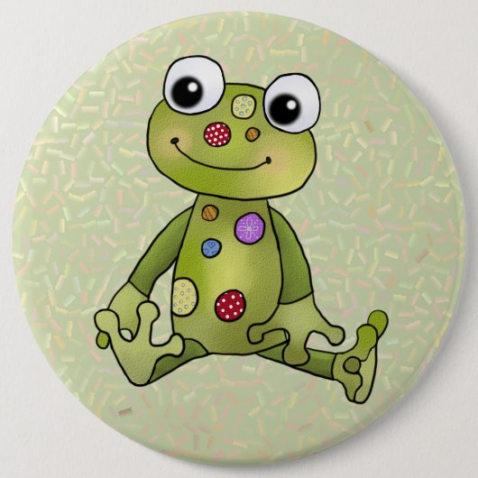 Frosch mit Punkten Button (Vorderseite)