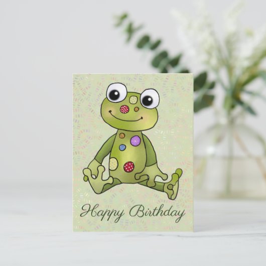 Frosch mit Punkten Postkarte (Stehend Vorderseite)