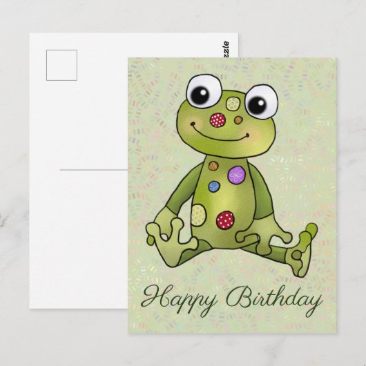 Frosch mit Punkten Postkarte (Vorne/Hinten)
