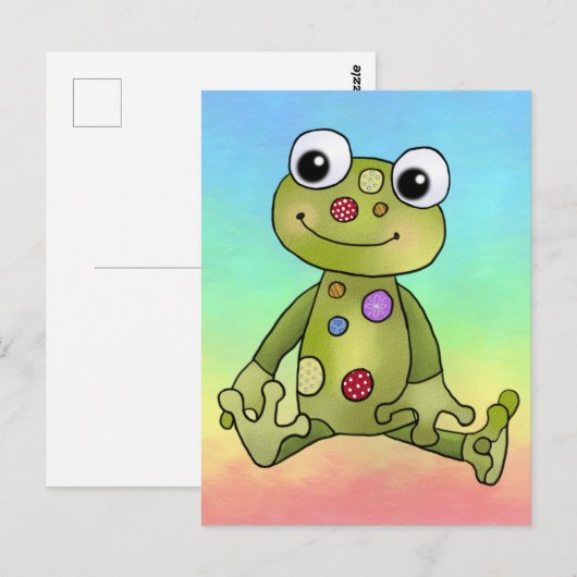 Frosch mit Punkten Postkarte (Vorne/Hinten)