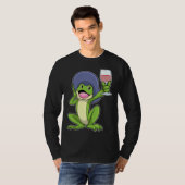 Frosch mit Rotweinglas und Ampersthut T-Shirt (Vorne ganz)