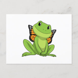 Frosch mit Schmetterling Postkarte