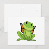 Frosch mit Schmetterling Postkarte (Vorne/Hinten)