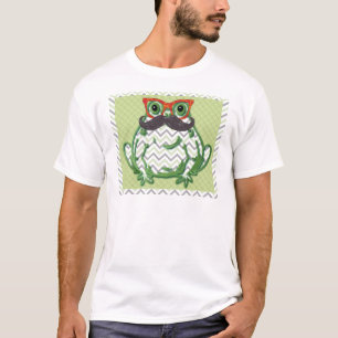 Frosch mit Schnurrbart- und Fischgläsern durch T-Shirt