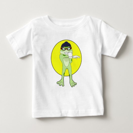 Frosch mit Schwimmbrille Baby T-shirt (Vorderseite)