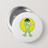 Frosch mit Schwimmbrille Button (Vorne & Hinten)