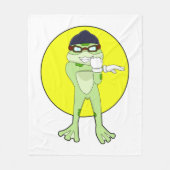 Frosch mit Schwimmbrille Fleecedecke (Vorderseite)
