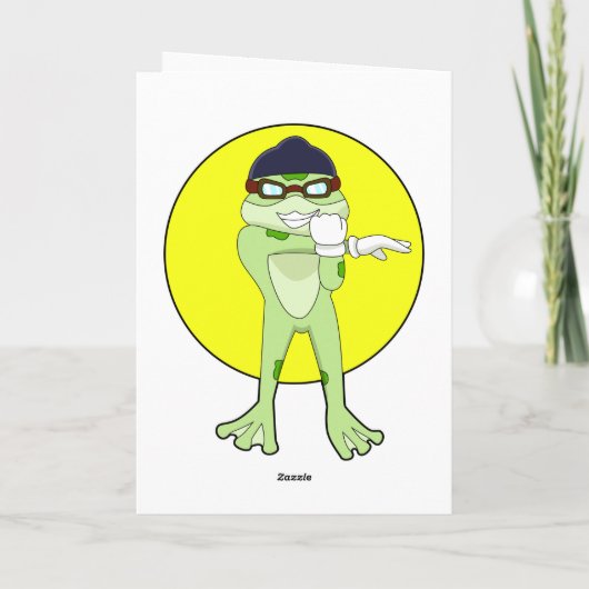 Frosch mit Schwimmbrille Karte (Rückseite)