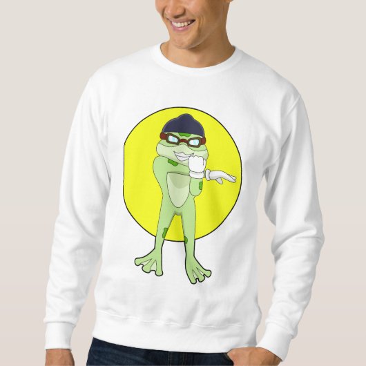 Frosch mit Schwimmbrille Sweatshirt (Vorderseite)