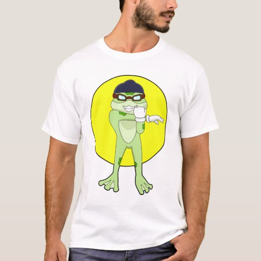 Frosch mit Schwimmbrille T-Shirt (Vorderseite)
