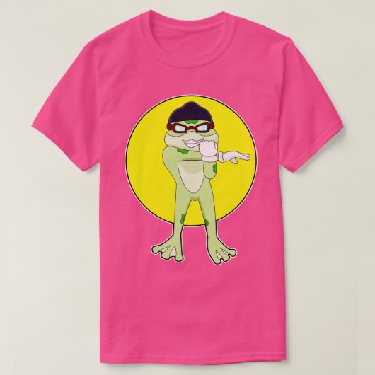 Frosch mit Schwimmbrille T-Shirt (Design vorne)