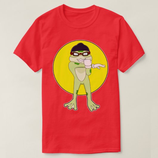 Frosch mit Schwimmbrille T-Shirt (Design vorne)