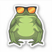 Frosch mit Sonnenbrille Aufkleber (Vorderseite)