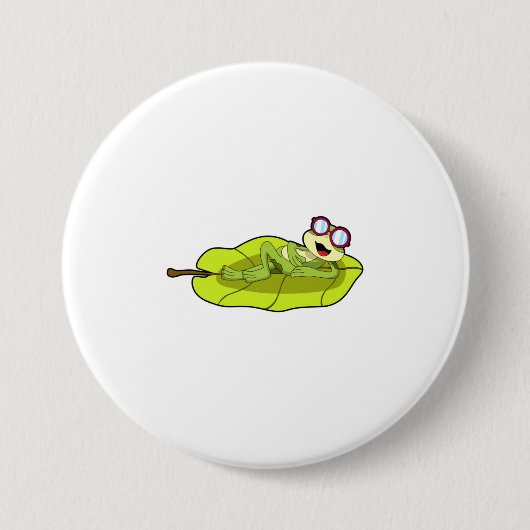Frosch mit Sonnenbrille Button (Vorderseite)