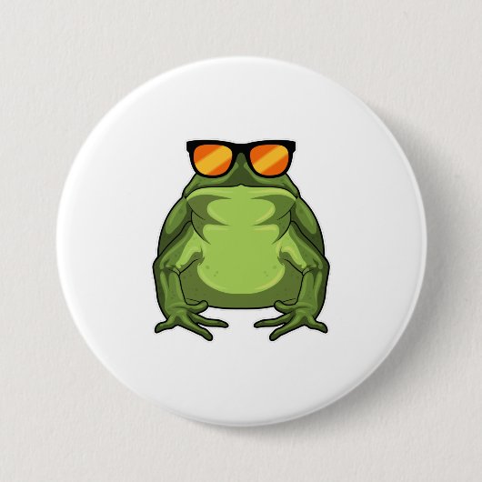 Frosch mit Sonnenbrille Button (Vorderseite)