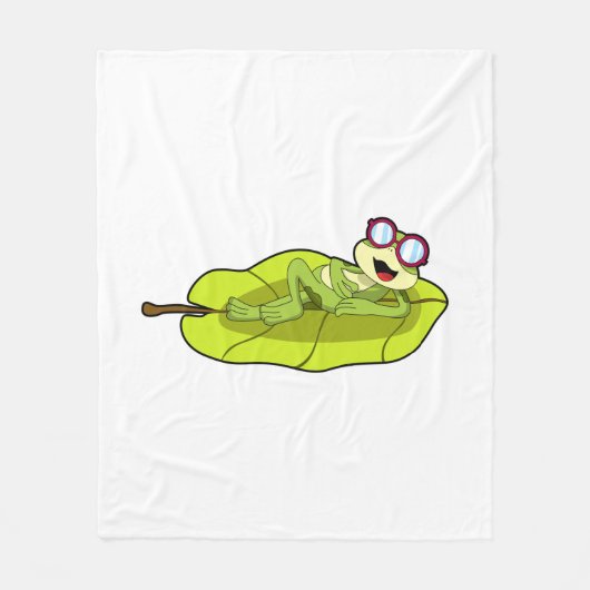 Frosch mit Sonnenbrille Fleecedecke (Vorderseite)