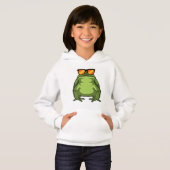 Frosch mit Sonnenbrille Hoodie (Vorne ganz)