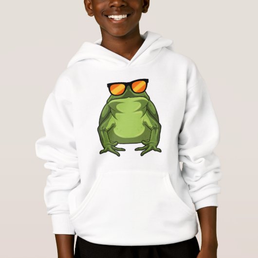 Frosch mit Sonnenbrille Hoodie (Vorderseite)