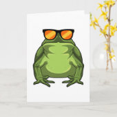 Frosch mit Sonnenbrille Karte (Gelbe Blume)