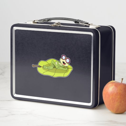 Frosch mit Sonnenbrille Metall Brotdose (Beispiel)